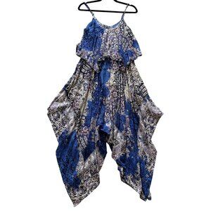 A.N.A Womens Dress M Boho Disco Sleeveless Handkerchief Hem Multicolor YK2